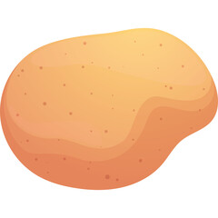 Single Brown Potato Isolated on Transparent Background With Subtle Lighting and Texture Details