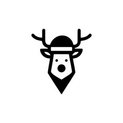 Geometric Christmas Reindeer Icon Vector Illustration