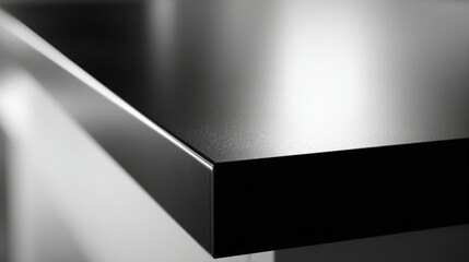 Sleek Black Countertop Corner Detail: Modern Design, High-Quality Material for Kitchen or Bathroom Renovation Projects