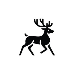 Stylish Minimalist Deer Vector Icon Illustration