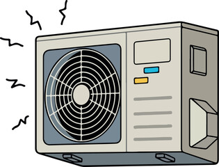 Fototapeta premium Cooling Air Conditioner Unit Icon With Clean Minimalist Design White Background