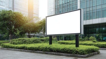 Blank Billboard Mockup in Urban Setting for Advertising Campaigns and Promotional Marketing Materials