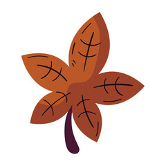 Beautiful Autumn Dry Leaves in Flat Vector Style