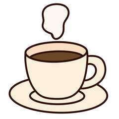Cute Hot Coffee Cup Cartoon Illustration