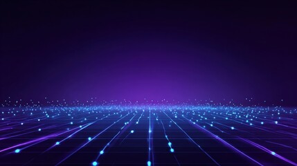 Abstract Network Background with Glowing Nodes and Lines, Futuristic Data Stream Visualization Concept