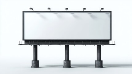 Obraz premium Blank Billboard Mockup for Advertising, Isolated on White Background, Perfect for Commercial Promotions