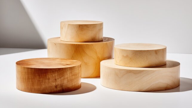 Assorted Wooden Display Blocks and Risers: Perfect for Product Photography and Still Life Compositions