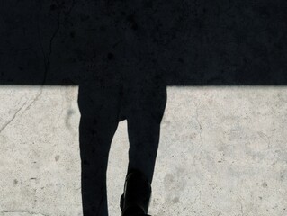 Human shadow on the floor 