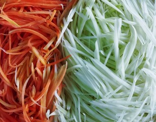 Shredded papaya for papaya salad