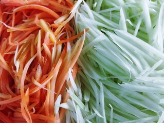 Shredded papaya for papaya salad