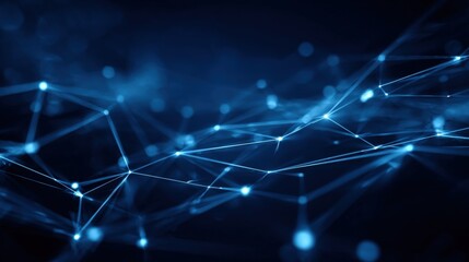Obraz premium Abstract Plexus Background with Glowing Lines and Dots: Futuristic Network Connection Concept