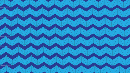 Blue geometric chevron pattern with dark outlines dark blue