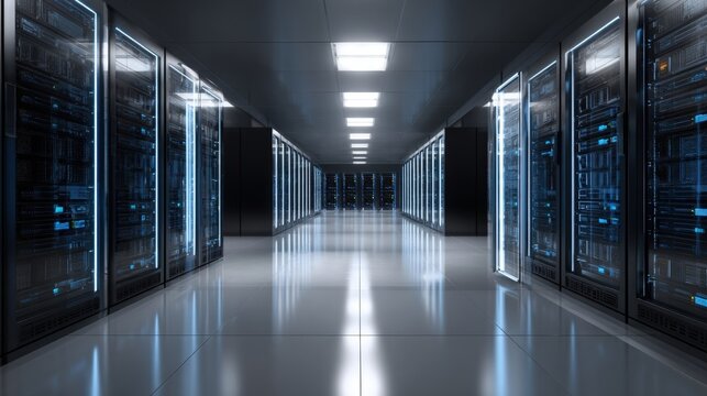 Data Center Servers: Modern Network Infrastructure for Cloud Computing, Data Storage, and IT Solutions
