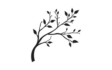 Botanical Leaf Branch Silhouette Illustration for Nature and Design Art