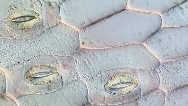 Macro and Micro View of Leaf Epidermis in Tradescantia discolor