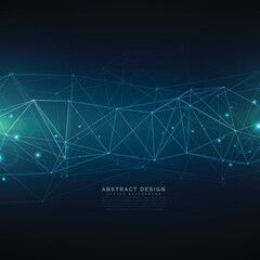 abstract blue background with stars Presents a blue wireframe structure. Full-frame composition, dark blue tone. Tech style, design background