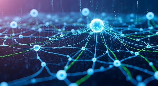 Artificial Intelligence Neural Network Technology Digital Data Connection Concept Isolated background