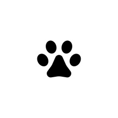 paw print icon on white background. flat vector animal footprint symbol for pets