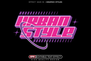 Editable 3d y2k text effect urban style for banner and poster template design