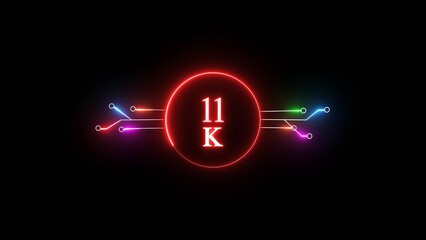 11K followers or subscribers' illustration. Promotion for social media content and digital advertising.