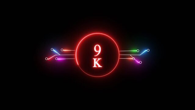 9K followers or subscribers' illustration. Promotion for social media content and digital advertising.