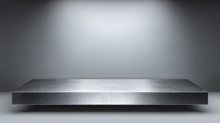 Metal Product Display Platform with Spotlight, Modern Minimalist Showcase, and Background for Product Presentation