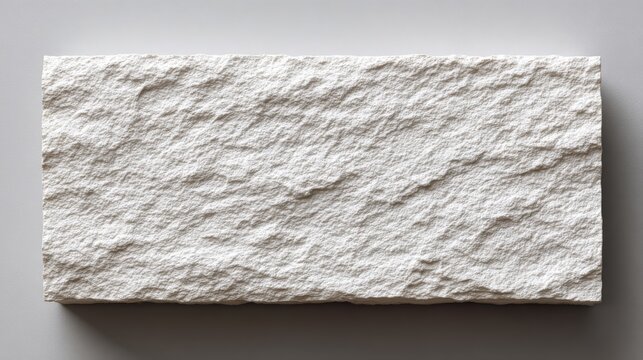 Textured White Stone Brick for Construction, Building Material Close-up, Architecture Industry Sample