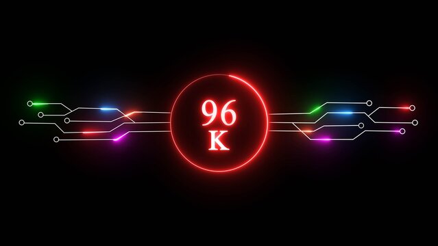 96K followers or subscribers' illustration. Promotion for social media content and digital advertising.