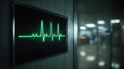Heartbeat Monitor Display in Hospital Setting: Modern Medical Technology for Patient Care