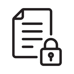 Document with padlock for protected contracts, confidential files, or secure records.