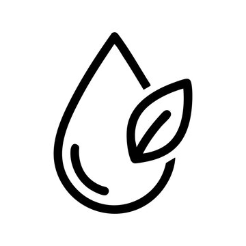 Water drop with a leaf icon, symbolizing nature and purity