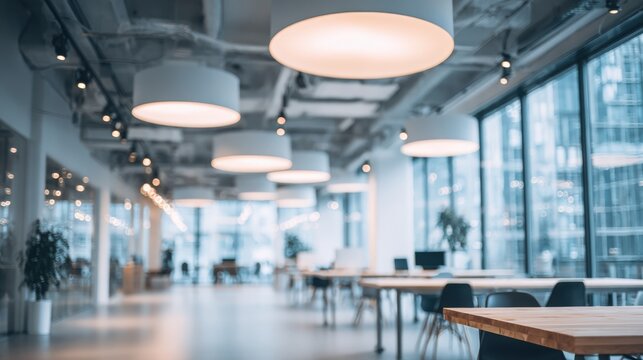 Modern Open Plan Office Space with Natural Light and Contemporary Design for Collaboration