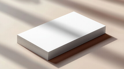 Minimal business card mockup showcasing stack of blank cards with soft shadows