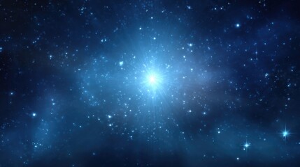 Naklejka premium Brilliant Star Cluster in Deep Space: Cosmic Galaxy Background with Shining Nebula