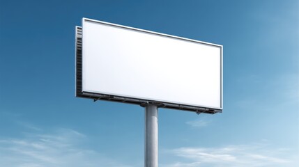 Obraz premium Blank Billboard Against a Blue Sky Ready for Advertising Campaigns and Mockup Display Solutions