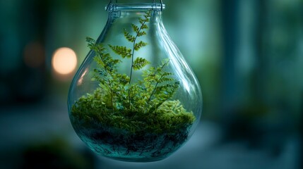 Hanging terrarium plant display