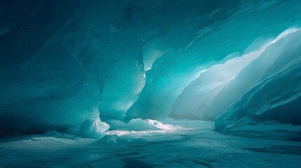 Icy cave interior