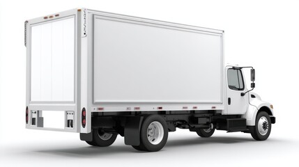 Generic White Box Truck for Delivery, Logistics, and Transport Services on a White Background