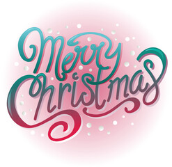 cute snow merry christmas lettering