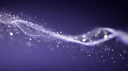 Obraz premium Abstract Particle Wave in Purple: A Modern, Elegant Background for Technology and Science Concepts