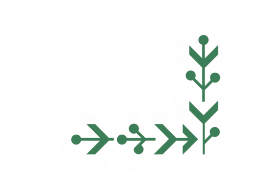 Green nature border corner concept, line art, simple floral decoration, flat vector design element with transparent background - Powered by Adobe