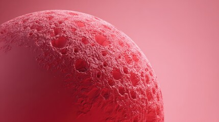 Macro Close-Up of Red Sponge-Like Texture with Deep Pores, Abstract Organic Matter on a Vibrant Surface