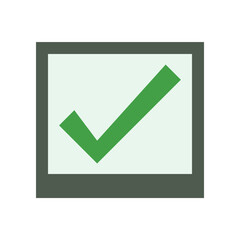 Green Check Mark Icon in Checkbox – Approval or Confirmation Symbol