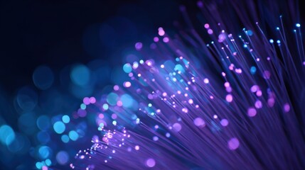 Fiber Optic Cables Transmitting Data: High-Speed Internet Technology and Telecommunications Innovation, Conceptual Illustration