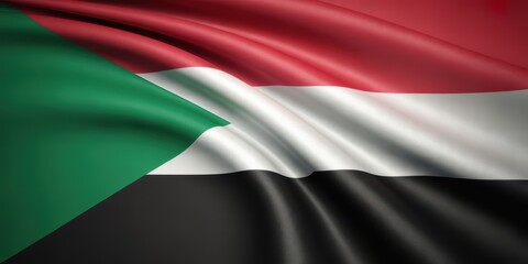 Obraz premium Waving Flag of Sudan: National Symbol and Patriotism