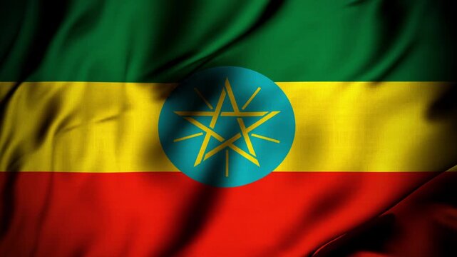 Ethiopia Flag Waving 4K Loop | Ethiopian National Flag Animation
