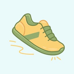 Running Shoes Icon in Flat Vector Style Representing Marathon, Fitness, and Sport Activity