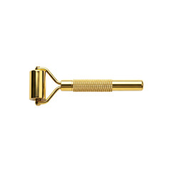 Luxurious gold facial roller for skincare and beauty treatments