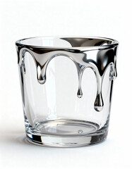 Empty transparent glass of water isolated on white background