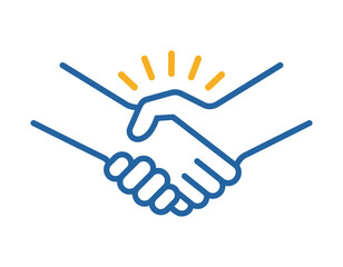 Two hands shaking in agreement, symbolizing partnership and trust